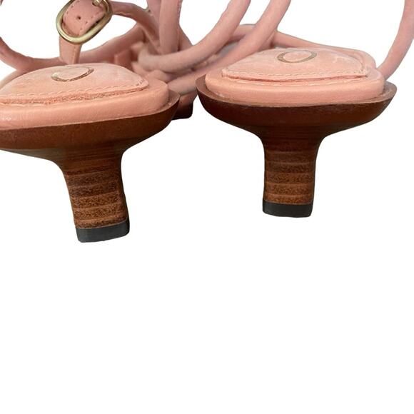 Sam Edelman Dia Peachy Pink Leather Ankle Strap Heeled Sandals size 5 NWOB - Picture 6 of 9